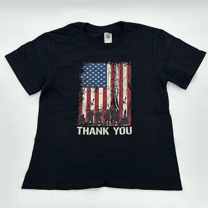 NWT Boys US Flag Graphic Tee- Sz M, Black